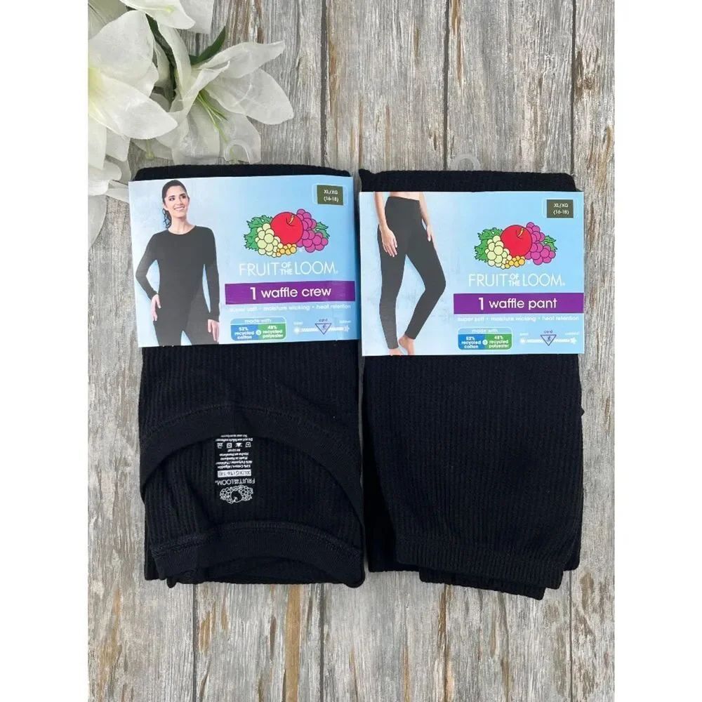 Women's Super Soft Waffle Thermal To & Bottom 2-Piece Set Size XL